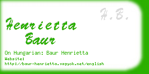 henrietta baur business card